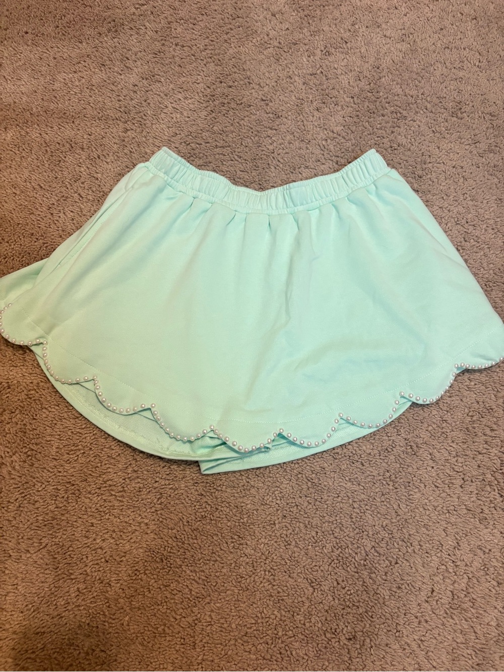 Peach Love California Mint Green Skort with Pearl Trim